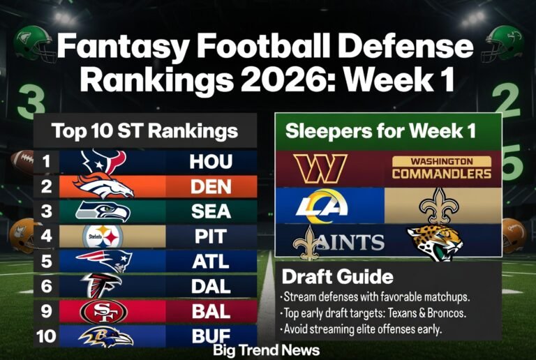 Fantasy Football Defense Rankings